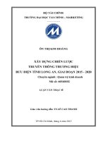 LUẬN văn THẠC sĩ xây DỰNG CHIẾN lược TRUYỀN THÔNG THƯƠNG HIỆU bưu điện TỈNH LONG AN,GIAI đoạn 2015  2020 