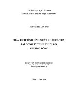 phân tích tình hình xuất khẩu cá tra tại công ty tnhh thủy sản phương đông
