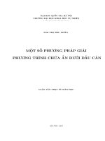 Một số phương pháp giải phương trình chứa ẩn dưới dấu căn