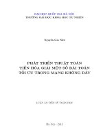 Phát triển thuật toán tiến hóa giải một số bài toán tối ưu trong mạng không dây