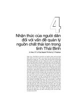 Nhận thức của người dân đối với vấn đề quản lý nguồn chất thải lợn trong tỉnh Thái Bình.