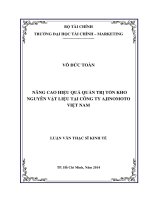 NÂNG CAO HIỆU QUẢ QUẢN TRỊ tồn KHO NGUYÊN vật LIỆU tại CÔNG TY AJINOMOTO VIỆT NAM 