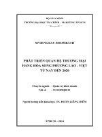 PHÁT TRIỂN QUAN hệ THƯƠNG mại HÀNG hóa SONG PHƯƠNG lào VIỆT từ NAY đến 2020 