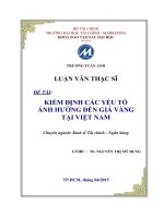 Luận văn thạc sĩ kiểm định các yếu tố ảnh hưởng đến giá vàng tại việt nam 