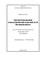 Phân tích kết quả kinh doanh và dịch vụ cung ứng thuốc tại nhà thuốc tốt tốt tỉnh thanh hóa năm 2014