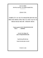 Luận văn thạc sĩ nghiên cứu các yếu tố ảnh hưởng đến mức độ thỏa mãn trong công việc của CBCC tại các xã thuộc huyện trần đề   tỉnh sóc trăng  luận văn thạc sĩ 