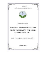Khảo sát phân bố điểm bán lẻ thuốc trên địa bàn tỉnh sơn la giai đoạn 2012 2014
