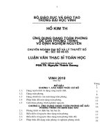 Ứng dụng dạng toàn phương để giải phương trình vô định nghiệm nguyên