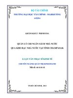 QUẢN lý CHI NGÂN SÁCH NHÀ nước QUA KHO bạc NHÀ nước tại TỈNH CHAMPASAK 