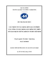 CÁC NHÂN tố tác ĐỘNG đến GIÁ cổ PHIẾU các CÔNG TY bất ĐỘNG sản NIÊM yết TRÊN sở GIAO DỊCH CHỨNG KHOÁN TP hồ CHÍ MINH 