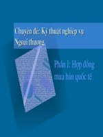 Kỹ thuật nghiệp vụ ngoại thương  phần i hợp đồng mua bán quốc tế