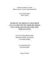 đánh giá tác động của bảo hiểm cây lúa đối với thu nhập hộ trồng lúa tại địa bàn huyện châu phú tỉnh an giang