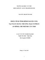 phân tích tình hình nguồn vốn tại ngân hàng thương mại cổ phần an bình, chi nhánh cần thơ