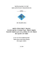 phân tích thực trạng tuyển dụng và đào tạo và phát triển nguồn nhân lực của công ty cổ phần du lịch cần thơ