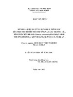 Đánh giá hiệu quả ứng dụng quy trình GAP lên một số chỉ tiêu môi trường và tăng trưởng của tôm thẻ chân trắng (penaeus vannamei) giai đoạn nuôi thương phẩm tại Quỳnh Bảng, Quỳnh Lưu, Nghệ An