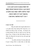 Một số biện pháp nâng cao chất lượng dạy học môn tiếng việt  phân môn từ ngữ trong trương trình ngữ văn 7 