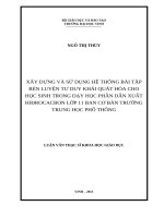 ây dựng và sử dụng hệ thống bài tập rèn luyện tư duy khái quát hóa cho học sinh trong dạy học phần dẫn xuất hiđrocacbon lớp 11 ban cơ bản trường trung học phổ thông