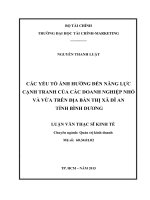 LUẬN văn THẠC sĩ các yếu tố ẢNH HƯỞNG đến NĂNG lực CẠNH TRANH của các DOANH NGHIỆP NHỎ và vừa TRÊN địa bàn THỊ xã dĩ AN TỈNH BÌNH DƯƠNG 