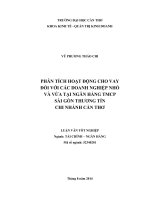 phân tích hoạt động cho vay đối với các doanh nghiệp nhỏ và vừa tại ngân hàng tmcp sài gòn thương tín chi nhánh cần thơ