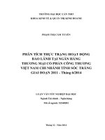 phân tích thực trạng hoạt động bảo lãnh tại ngân hàng thương mại cổ phần công thương việt nam chi nhánh tỉnh sóc trăng giai đoạn 2011 đến tháng 6 năm 2014