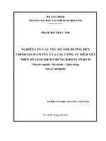 Luận văn thạc sĩ nghiên cứu các yếu tố ảnh hưởng đến chính sách cổ tức của các công ty niêm yết trên sở giao dịch chứng khoán THÀNH PHỐ hồ CHÍ MINH 