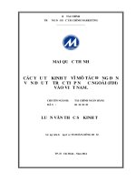 Các yếu kinh tế vĩ mô tác động đến vốn đầu tư trực tiếp nước ngoài (FDI) vào việt nam 