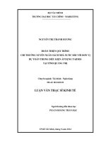Luận văn thạc sĩ  hoàn thiện qui trình chi thường xuyên ngân sách nhà nước đối với đơn vị dự toán trong điều kiện áp dụng tabmis tại tỉnh quảng trị 