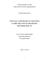 năng lực cạnh tranh của mặt hàng cà phê việt nam tại thị trường liên minh châu âu