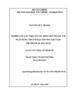 Luận văn thạc sĩ nghiên cứu các nhân tố tác động đến nợ xấu tại ngân hàng TMCP ngoại thương việt nam chi nhánh tỉnh quảng ngãi 