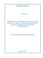 Ảnh hưởng của môi trường lên một số chỉ tiêu sinh lí, sức khỏe của công nhân khai thác đá tại xã Cẩm Thành, huyện Cẩm Thủy tỉnh Thanh Hóa