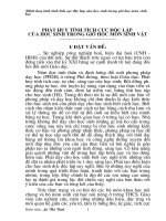 skkn phát huy tính tích cực độc lập của học sinh trong giờ sinh học 