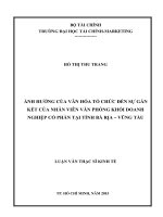 Luận văn thạc sĩ ảnh hưởng của văn hóa tổ chức đến sự gắn kết của nhân viên văn phòng khối doanh nghiệp cổ phần tại tỉnh bà rịa   vũng tàu 