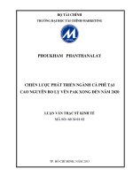 CHIẾN lược PHÁT TRIỂN NGÀNH cà PHÊ tại CAO NGUYÊN BO lỵ vên PAK XONG đến năm 2020 