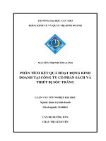 phân tích kết quả hoạt động kinh doanh tại công ty cổ phần sách và thiết bị sóc trăng