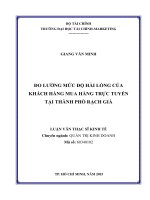 LUẬN văn THẠC sĩ đo LƯỜNG mức độ hài LÒNG của KHÁCH HÀNG MUA HÀNG TRỰC TUYẾN tại THÀNH PHỐ RẠCH GIÁ 