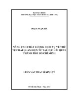 NÂNG CAO CHẤT LƯỢNG DỊCH vụ về THỦ tục hải QUAN điện tử tại cục hải QUAN THÀNH PHỐ hồ CHÍ MINH 