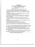 Đề thi quản trị nguồn nhân lực 