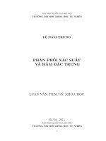 PHÂN PHỐI xác SUẤT và hàm đặc TRƯNG 