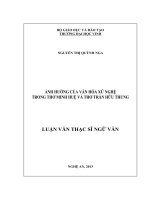 Ảnh hưởng của văn hóa xứ Nghệ trong thư Minh Huệ và thơ Trần Hữu Thung
