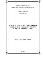 một số giải pháp mở rộng tín dụng cá nhân cho ngân hàng phương đông chi nhánh cần thơ