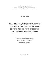 phân tích thực trạng hoạt động tín dụng cá nhân tại ngân hàng thương mại cổ phần đại chúng việt nam chi nhánh cần thơ