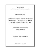 Luận văn thạc sĩ nghiên cứu một số yếu tố ảnh hưởng đến kết quả làm việc của nhân viên tại công ty giấy vi tính liên sơn 