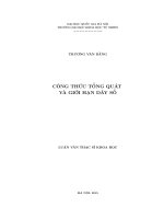 Công thức tổng quát và giới hạn dãy số