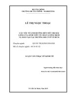 Luận văn thạc sĩ các yếu tố ảnh hưởng đến mức độ hài lòng của sinh viên về chất lượng dịch vụ đào tạo tại trường đại học công nghiệp thực phẩm thành phố hồ chí minh 