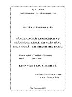 Luận văn thạc sĩ  nâng cao chất lượng dịch vụ ngân hàng bán lẻ tại ngân hàng TMCP nam á   chi nhánh nha trang 