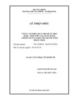 NÂNG CAO HIỆU QUẢ CHO QUẦY học SINH  SINH VIÊN tại NGÂN HÀNG CHÍNH SÁCH xã hội CHI NHÁNH TỈNH ĐỒNG THÁP 
