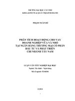 phân tích hoạt động cho vay doanh nghiệp vừa và nhỏ tại ngân hàng thương mại cổ phần đầu tư và phát triển chi nhánh tây nam