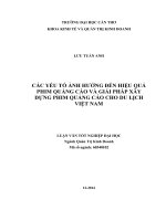 các yếu tố ảnh hưởng đến hiệu quả phim quảng cáo và giải pháp xây dựng phim quảng cáo cho du lịch việt nam