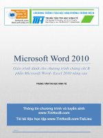 Giáo trình dành cho chương trình chứng chỉ B phần Microsoft Word 2010 (nâng cao)