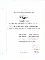 Nghiên cứu thành phần hóa học của một vài cây có tác dụng chữa bệnh răng miệng